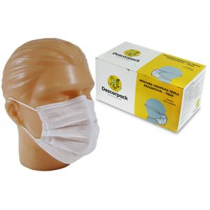Mascara Cirurgica Tripla Descartavel Elastica c/50