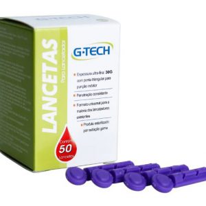 Lanceta para Lancetador G-Tech 30G Caixa com 50UN.