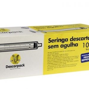 Seringa Descartável 10ml s/agulha Descarpack Caixa c/ 100 unidades